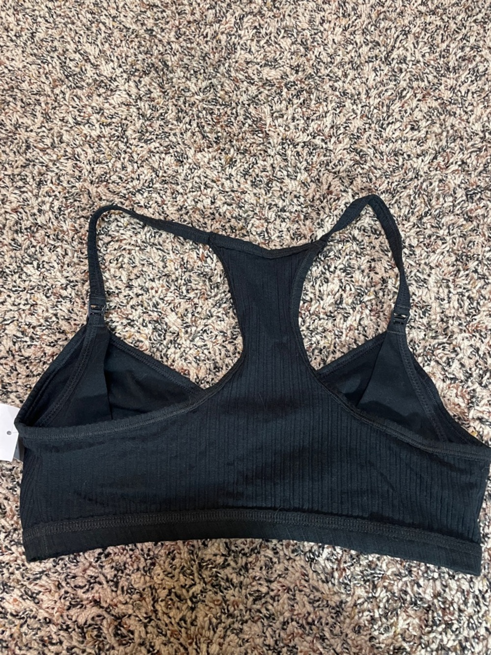 Auden Nursing Unlined Black Ribbed Racerback Bralette Sz S | NWT - Picture 2 of 5